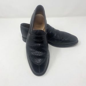Allen Edmonds Leyland Black Leather Dress Penny Loafer Shoes USA Size 9.5 D Men